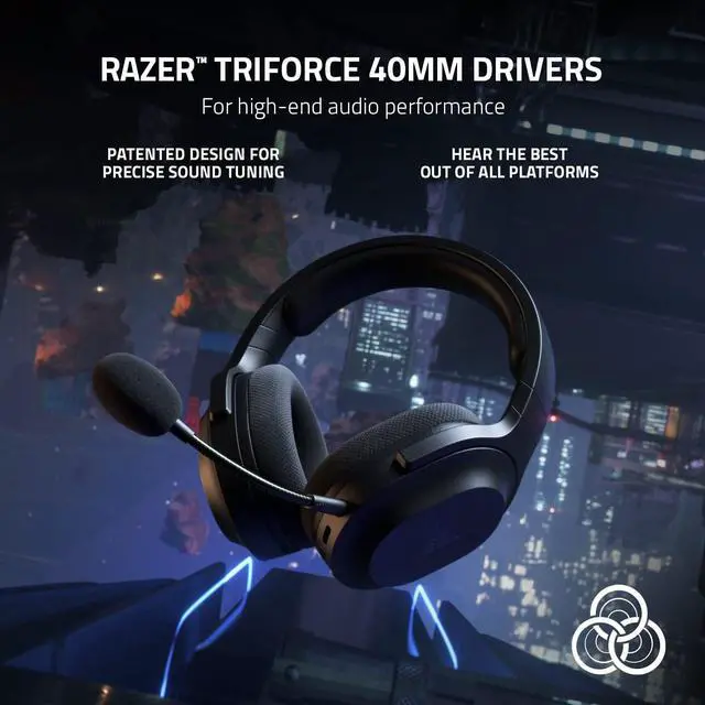 Alt view image 4 of 6 - Barracuda X Wireless Gaming &Mobile Headset (PC, Playstation, Switch, Android, iOS): 2.4GHz Wireless + Bluetooth - Lightweight - 40mm Drivers - Detachable Mic - 50 Hr Battery - Black