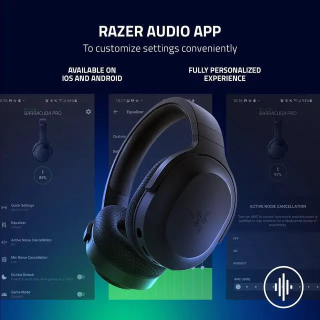 Alt view image 6 of 6 - Barracuda X Wireless Gaming &Mobile Headset (PC, Playstation, Switch, Android, iOS): 2.4GHz Wireless + Bluetooth - Lightweight - 40mm Drivers - Detachable Mic - 50 Hr Battery - Black