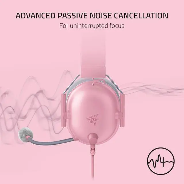 Alt view image 3 of 4 - BlackShark V2 X Gaming Headset: 7.1 Surround Sound - 50mm Drivers - Memory Foam Cushions - for PC, PS4, PS5, Switch - 3.5mm Audio Jack - Quartz Pink