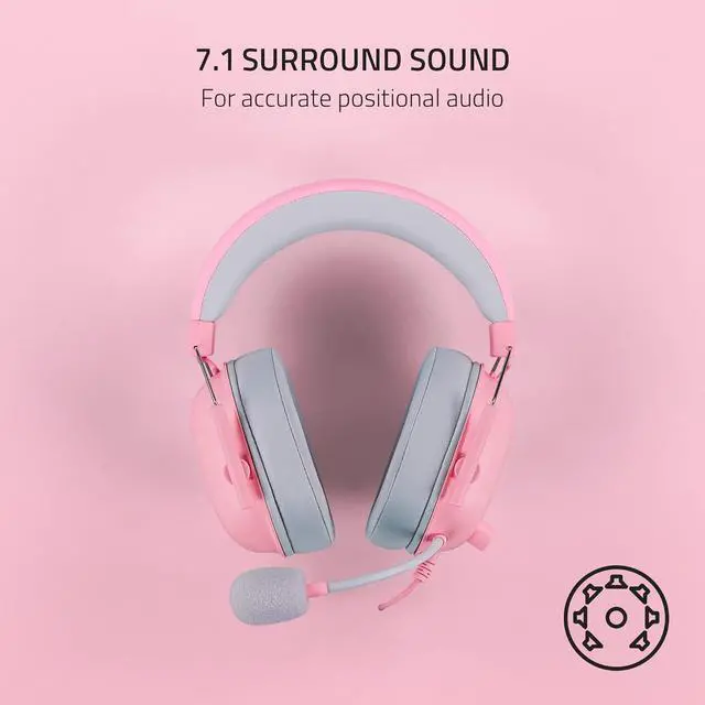 Alt view image 4 of 4 - BlackShark V2 X Gaming Headset: 7.1 Surround Sound - 50mm Drivers - Memory Foam Cushions - for PC, PS4, PS5, Switch - 3.5mm Audio Jack - Quartz Pink