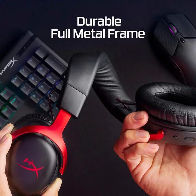 Alt view image 6 of 7 - HyperX Cloud III Wireless  Gaming Headset for PC, PS5, PS4, up to 120-hour Battery, 2.4GHz Wireless, 53mm Angled Drivers, Memory Foam, Durable Frame, 10mm Microphone, Black
