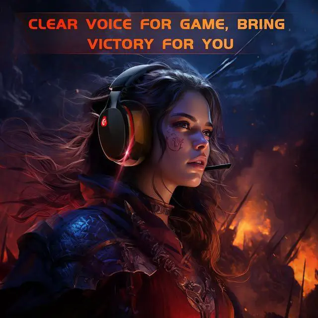 Alt view image 4 of 7 - Wireless Gaming Headset for PS5, PC, PS4, Mac, Nintendo Switch, Gaming Headphones with Microphone, Bluetooth 5.2 Gaming Headset, Stereo Sound, Red Light, 3.5mm Wired Mode for Xbox Series -Black