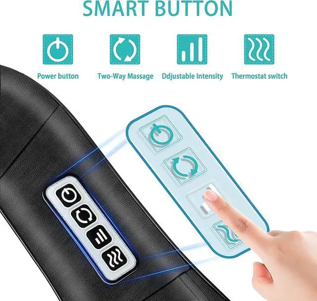 Alt view image 2 of 5 - Shiatsu Back and Neck Massager, Heating to Relieve Deep Tissue Pain, 3D Kneading Massage to Relieve Legs, Foot Muscles, Gift for Mom Dad Men Women