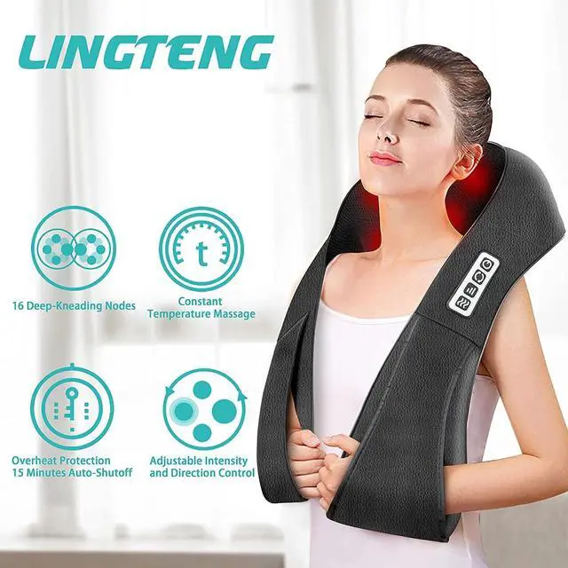 Alt view image 3 of 5 - Shiatsu Back and Neck Massager, Heating to Relieve Deep Tissue Pain, 3D Kneading Massage to Relieve Legs, Foot Muscles, Gift for Mom Dad Men Women