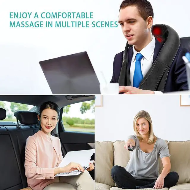 Alt view image 5 of 5 - Shiatsu Back and Neck Massager, Heating to Relieve Deep Tissue Pain, 3D Kneading Massage to Relieve Legs, Foot Muscles, Gift for Mom Dad Men Women