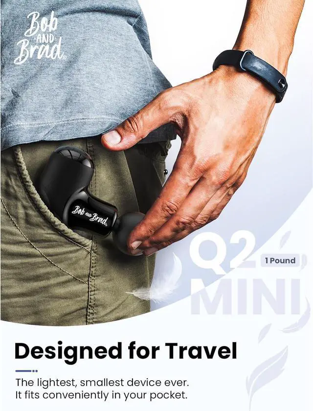 Alt view image 2 of 7 - Q2 Mini Massage Gun, Pocket-Sized Deep Tissue Massager Gun, Portable Percussion Muscle Massager Gun, Ultra Small  Quiet Muscle Massage Gun with Carry Case, FSA and HSA Eligible