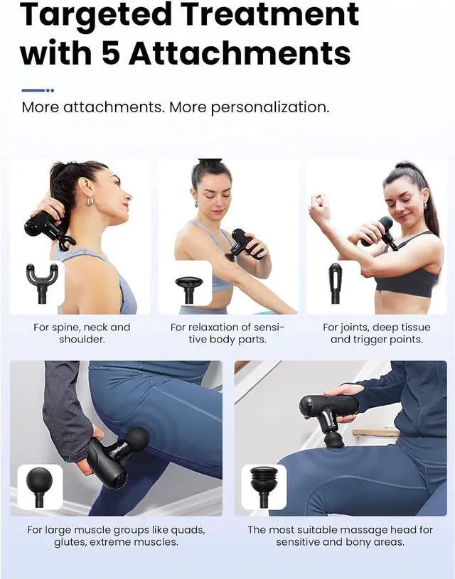 Alt view image 7 of 7 - Q2 Mini Massage Gun, Pocket-Sized Deep Tissue Massager Gun, Portable Percussion Muscle Massager Gun, Ultra Small  Quiet Muscle Massage Gun with Carry Case, FSA and HSA Eligible