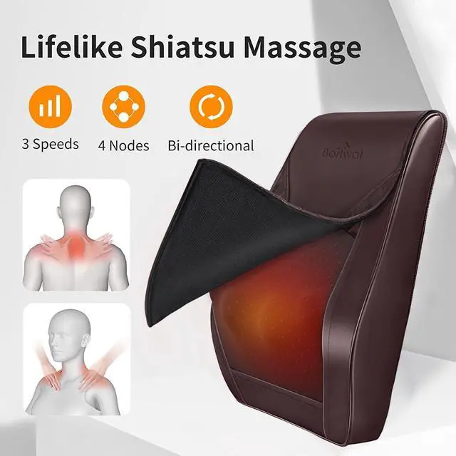 Alt view image 4 of 7 - Back Massager Neck Massager with Heat, Shiatsu Massage Pillow for Pain Relief, Massagers for Neck and Back, Shoulder, Leg, Christmas Gifts for Men Women Mom Dad, Stress Relax at Home Office and Car