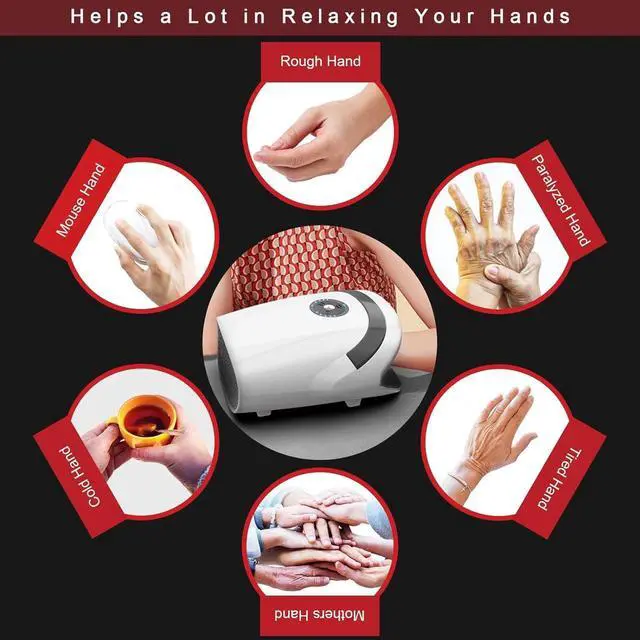 Alt view image 3 of 7 - Hand Massager with Compression  Heating - Cordless Electric Massagers Gifts for Women Men Her Him Mom Boyfriend,Mothers Day Gifts for Mom from Daughter,Birthday Gifts for Women(White)