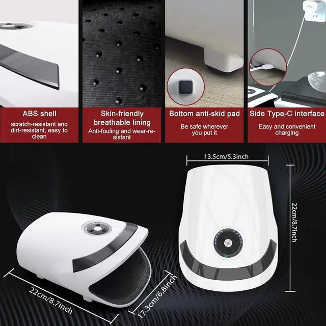 Alt view image 5 of 7 - Hand Massager with Compression  Heating - Cordless Electric Massagers Gifts for Women Men Her Him Mom Boyfriend,Mothers Day Gifts for Mom from Daughter,Birthday Gifts for Women(White)
