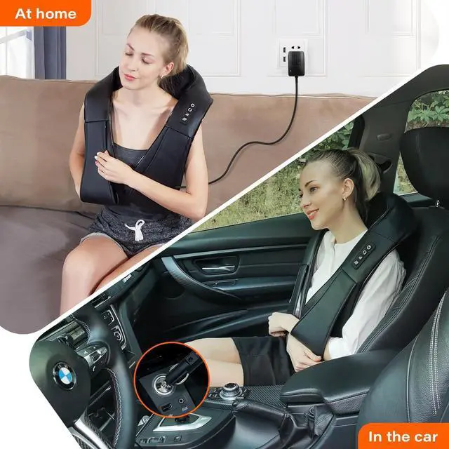 Alt view image 6 of 7 - WERTYI Shiatsu Neck Massager, Electric Neck and Back Massager with Heat, 3D Kneading Massage Pillow for Neck, Back, Shoulder, Muscle Pain Relief, Office  Home  Car Use, Gifts for Dad