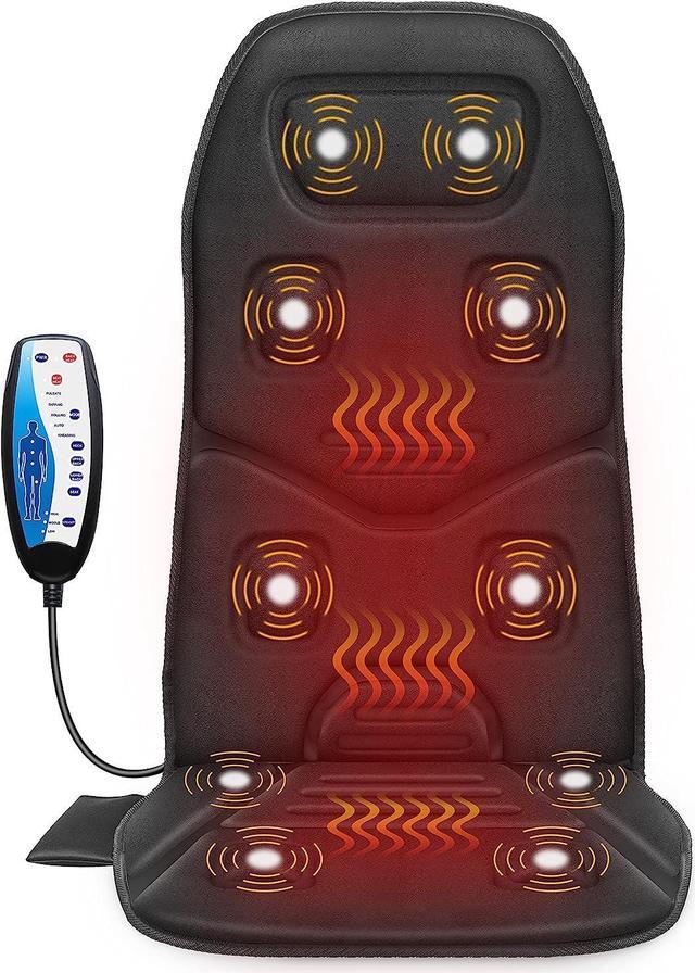 Main image of Massage Seat Cushion with Heat,10 Vibration Motors Seat Warmer, Back Massager for Chair, Massage Chair Pad for Back,Valentines Day Gifts for Women,Men,Black