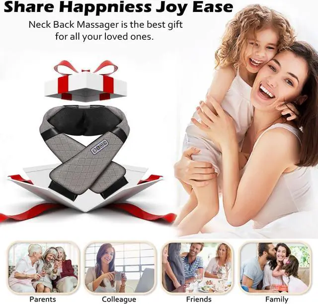 Alt view image 7 of 7 - Blue Elf Shiatsu Neck Massager, Shiatsu Back Shoulder Massager with Heat, Electric Kneading Massage Pillow for Back,Shoulder, Foot, Leg Muscles Pain Relief Relax in Car, Office and Home
