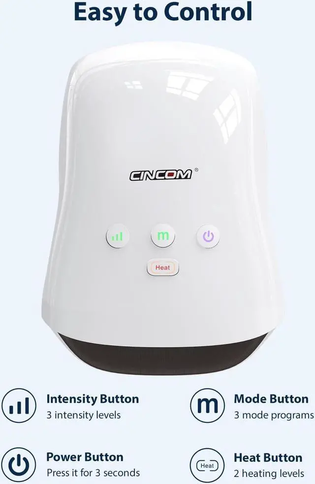 Alt view image 4 of 7 - Cordless Hand Massager with Heat and Compression for Arthritis and Carpal Tunnel(FSA or HSA Eligible) (White)