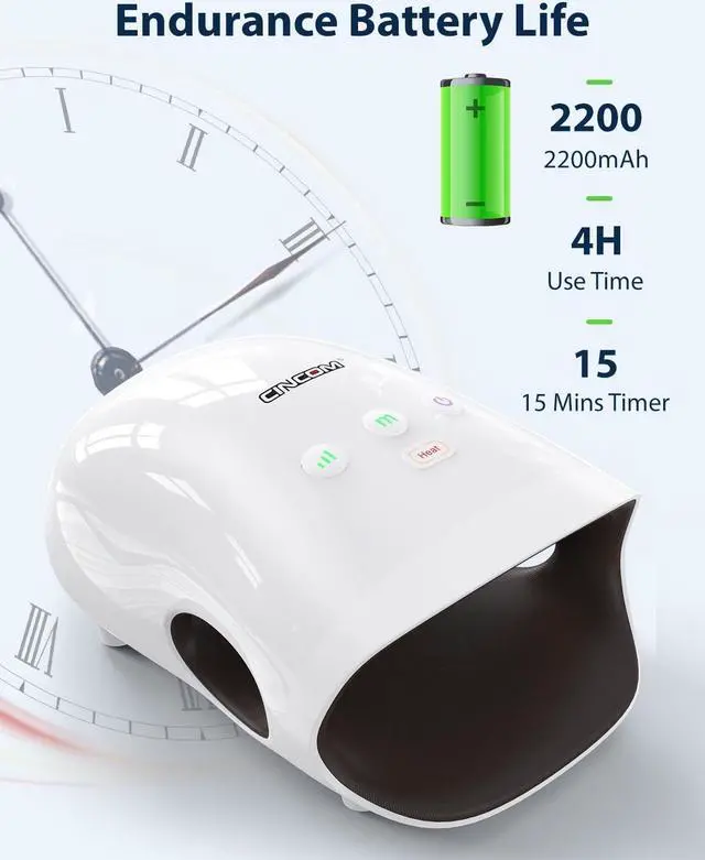 Alt view image 5 of 7 - Cordless Hand Massager with Heat and Compression for Arthritis and Carpal Tunnel(FSA or HSA Eligible) (White)