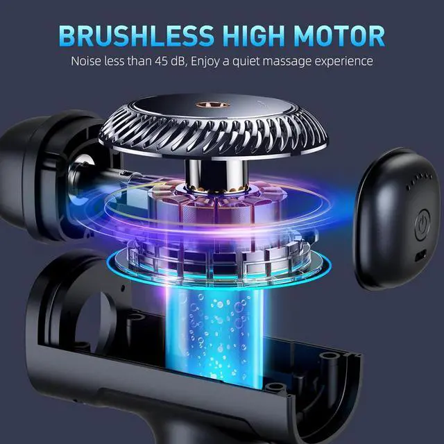 Alt view image 4 of 8 - Massage Gun,Massage Gun Deep Tissue for Pain Relief with 7 Massage Heads  6 Speeds and Carrying Case (Black)