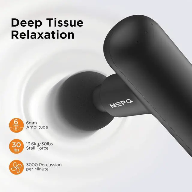 Alt view image 4 of 7 - Mini Massage Gun, Powerful Fascial Gun Portable Deep Tissue Percussion Muscle Back Head Massager for Pain Relief with 4 Massage Heads High-Intensity Vibration Rechargeable Small Massage Gun