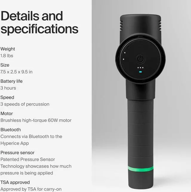 Alt view image 5 of 7 - Hypervolt 2 Percussion Massage Gun - Quiet Glide, 3 Speeds, 5 Heads - Relieves Sore Muscles, FSA/HSA Eligible