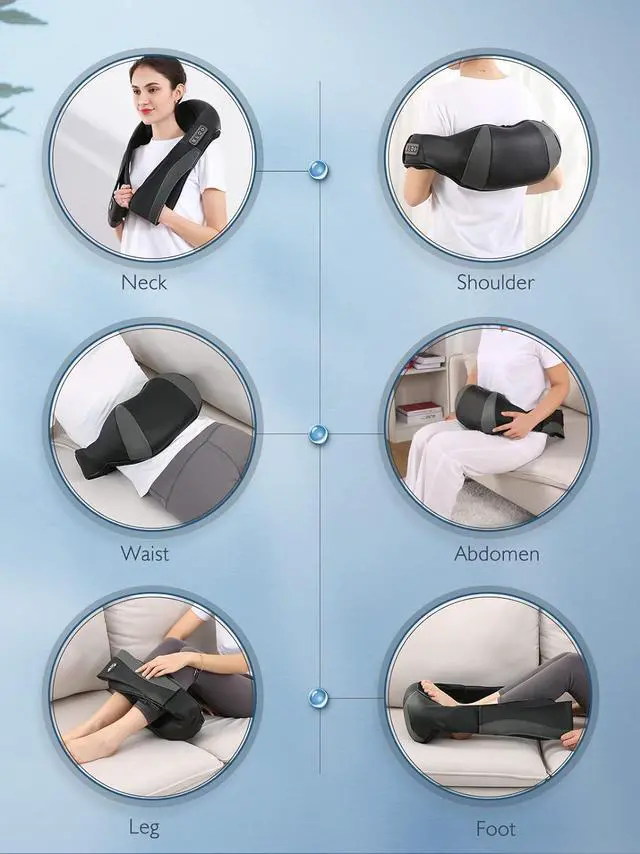 Alt view image 6 of 7 - Back Neck Shoulder Massager with Heat, Shiatsu Electric Deep Tissue 3D Kneading Massagers for Relief on Waist, Leg, Calf, Foot Full Body Muscles, Gift for Men Women Mom Dad