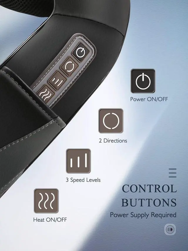 Alt view image 4 of 7 - Back Neck Shoulder Massager with Heat, Shiatsu Electric Deep Tissue 3D Kneading Massagers for Relief on Waist, Leg, Calf, Foot Full Body Muscles, Gift for Men Women Mom Dad