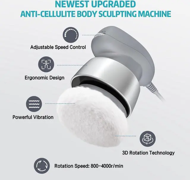 Alt view image 2 of 7 - Caytraill Cellulite Massager Body Sculpting Machine  Body Sculpting Massager with 6 Washable Pads, Adjustable Speeds  Electric Handheld Massager for Belly, Waist, Legs, Arms, Butt