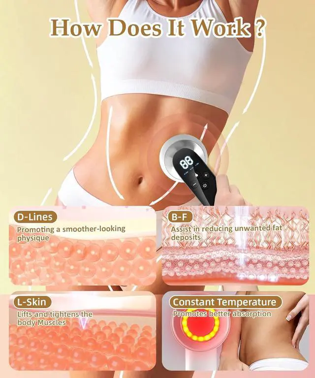 Alt view image 4 of 6 - Body Sculpting Machine, Electric Cellulite Massager Handheld Cordless Massager for Belly Fat, Waist, Arm, Hip, Leg, Best Gift for ManWomen