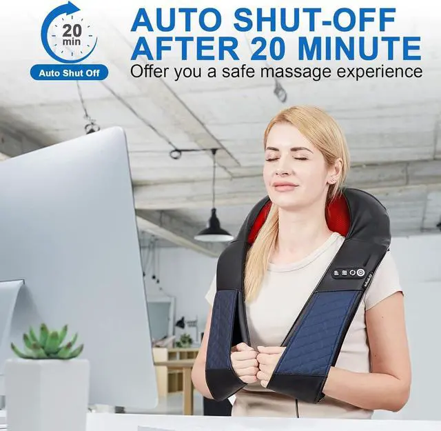 Alt view image 4 of 7 - Neck and Shoulder Massager with Heat Shiatsu Back Massage Pillow with 3D Deep Tissue Kneading for Foot, Legs, Body Muscle - Use at Home, Office  Car