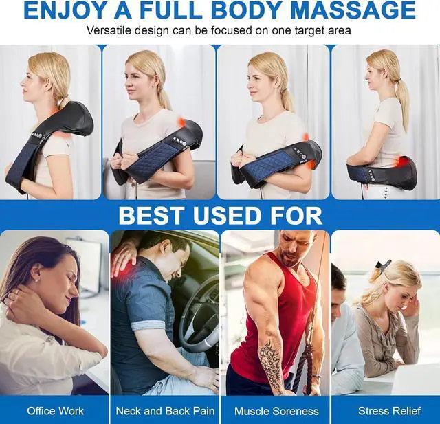 Alt view image 6 of 7 - Neck and Shoulder Massager with Heat Shiatsu Back Massage Pillow with 3D Deep Tissue Kneading for Foot, Legs, Body Muscle - Use at Home, Office  Car