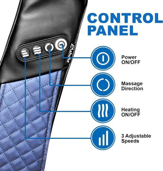 Alt view image 7 of 7 - Neck and Shoulder Massager with Heat Shiatsu Back Massage Pillow with 3D Deep Tissue Kneading for Foot, Legs, Body Muscle - Use at Home, Office  Car