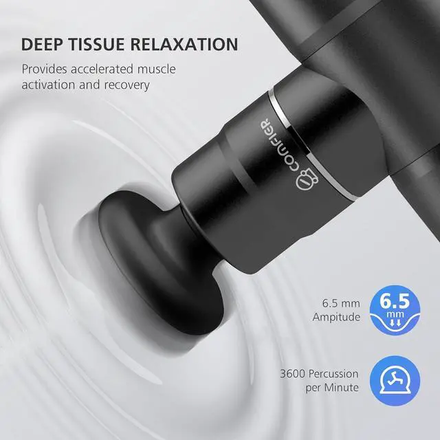 Alt view image 3 of 7 - Mini Massage Gun, Deep Tissue Massager Gun,USB Charging,Lightweight Portable Percussion Muscle Gun for Athletes,Gifts for Men,Women,Super Quiet Body Massage Gun for Neck,Back,Arm,Leg,Black