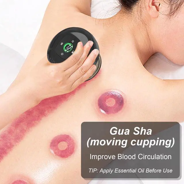 Alt view image 5 of 6 - 2 Electric Cupping Therapy Set, 4-in-1 Smart Cupping Therapy Massager with Red Light Therapy, Gua Sha Massage Tool, Relieves Neck Shoulder Back Aches Muscle Soreness, Improves Blood Circulation