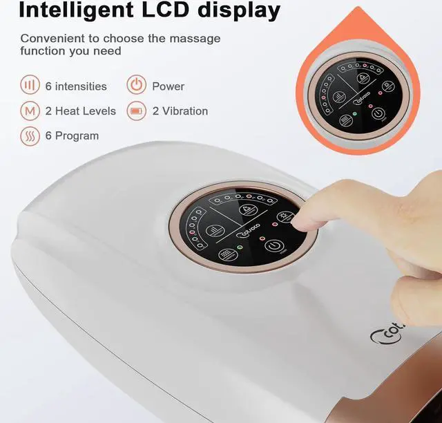 Alt view image 3 of 6 - Cordless Hand Massager Machine for Arthritis and Carpal Tunnel Relief, 6 Levels Hand Therapy with Heat and Compression, Finger and Wrist Massager for Pain Relief,Gifts
