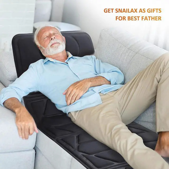 Alt view image 2 of 7 - Snailax Massage Mat with Heat - 10 Motors Vibrating Massage Mattress Pad with 2 Heating Pads for Back, Full Body Massager for Neck and Back,Lumbar Calf Muscle Relaxation