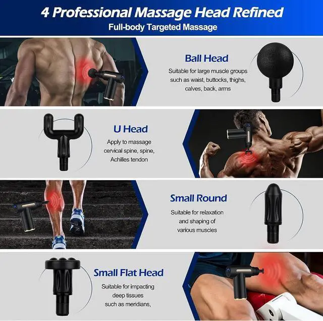 Alt view image 4 of 7 - Uplayteck Mini Massage Gun, Percussion Deep Tissues Muscle Massager Gun with 6 Speeds, Type-C Charging, 35DB Ultra Quiet, Portable Electric Handheld Body Massager for Back Neck Pain Relief