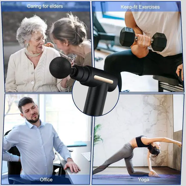 Alt view image 7 of 7 - Uplayteck Mini Massage Gun, Percussion Deep Tissues Muscle Massager Gun with 6 Speeds, Type-C Charging, 35DB Ultra Quiet, Portable Electric Handheld Body Massager for Back Neck Pain Relief