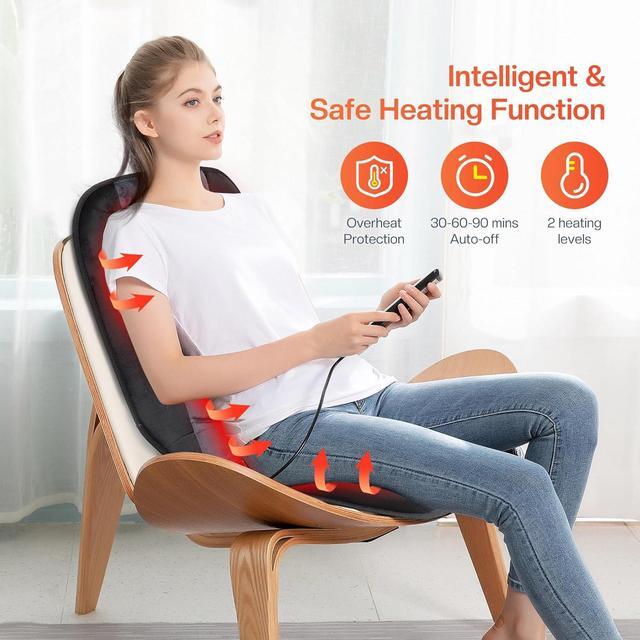 Alt view image 3 of 6 - CILI Massage Chair Pad,Back Massage with Heat,Massage Pad with 10 Vibration Motors,30-60-90 Minutes Heating Options,Chair Massager for Office Chair, Massage Chair for Home Office Use (Black)