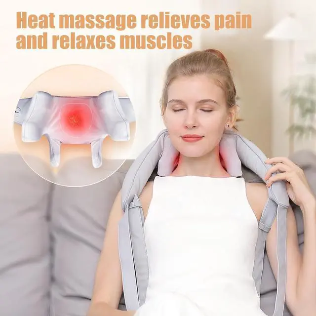 Alt view image 3 of 7 - MASGRE Neck Massager with Heat, Cordless Neck Massager for Pain Relief Deep Tissue, Shiatsu Back Shoulder and Neck Massager for Cervical Leg, Ideal Gifts