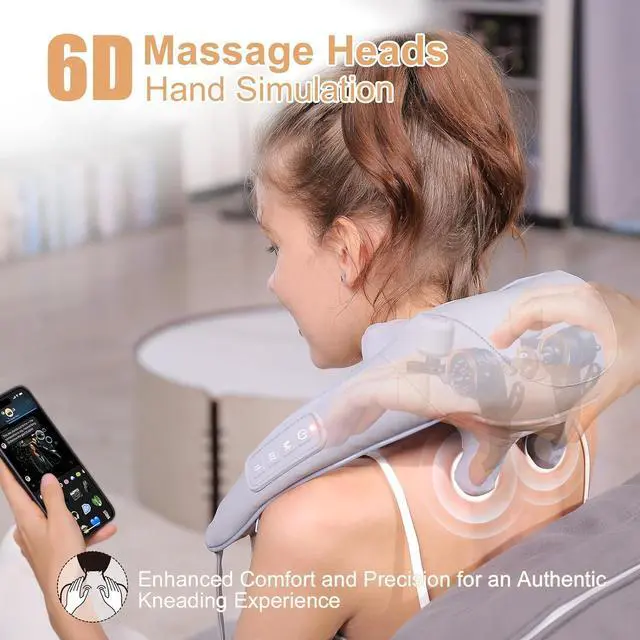 Alt view image 4 of 7 - MASGRE Neck Massager with Heat, Cordless Neck Massager for Pain Relief Deep Tissue, Shiatsu Back Shoulder and Neck Massager for Cervical Leg, Ideal Gifts