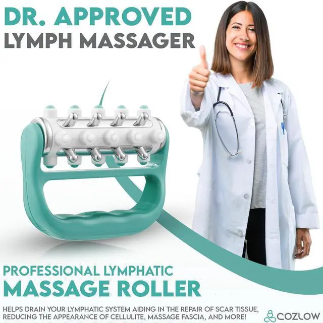 Alt view image 2 of 5 - MyoRelease Lymphatic Drainage Massager  Scar Tissue Massage Tool (Green), Great Handheld Lymphatic Massager for Thighs, Butt, Legs, Back  Body