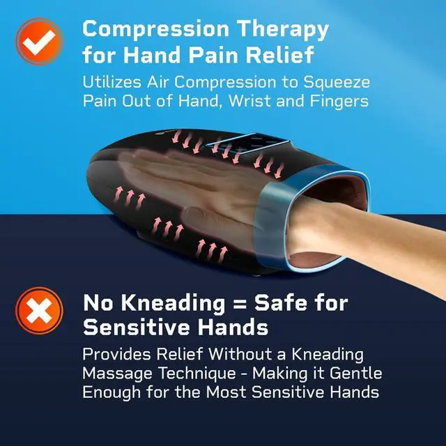 Alt view image 2 of 7 - LifePro Hand Massager for Arthritis, Carpal Tunnel and Stiff Joints - Hand, Wrist  Finger Massager with Heat  Compression - Arthritis Pain Relief for Hands, Pressure Point Therapy Massager Gifts