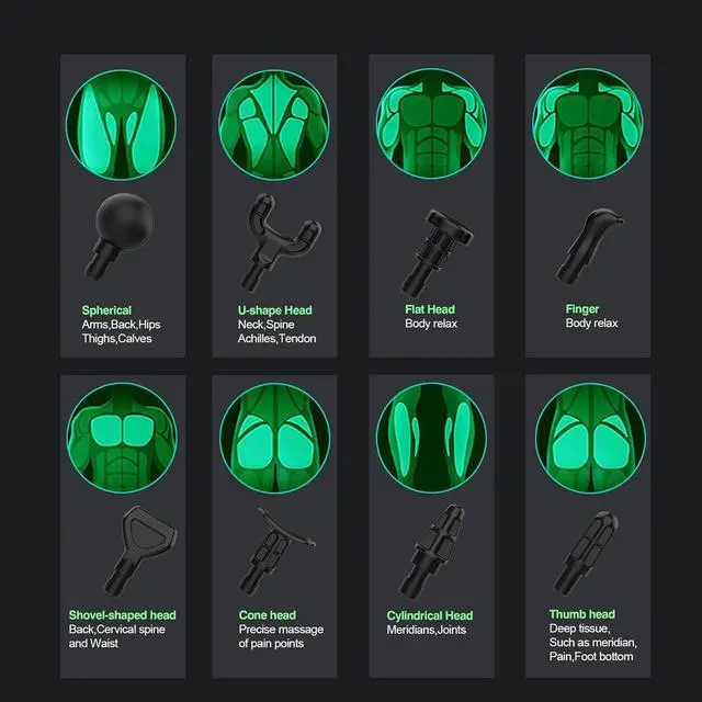 Alt view image 5 of 7 - Massage Gun Deep Tissue Percussion Massager for Athletes,Handheld Body Back Muscle Massager with 8 Massage Heads