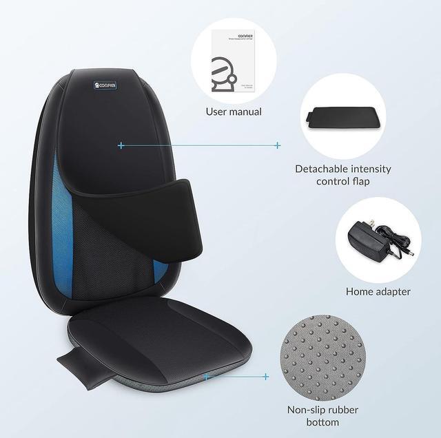 Alt view image 6 of 7 - Shiatsu Back Massager with Heat -Deep Tissue Kneading Massage Seat Cushion, Massage Chair Pad for Full Back, Electric Body Massager for Home or Office Chair use, Gifts for Men, Dad