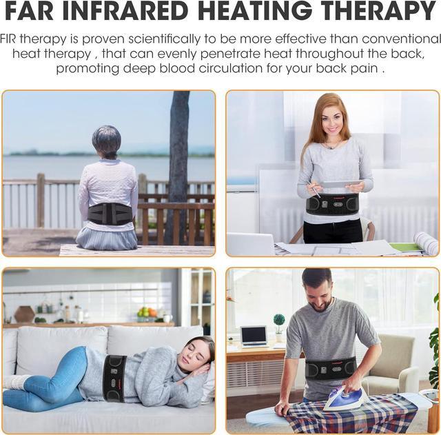 Alt view image 7 of 7 - CUEHEAT Heating Pad Back Brace with Heat and Massage,Heated Back Massage with Rechargeable Battery, Back Heat Support Belt for Men, Women Heated Back Brace, Heating pad with Massager for Back(48Inch)