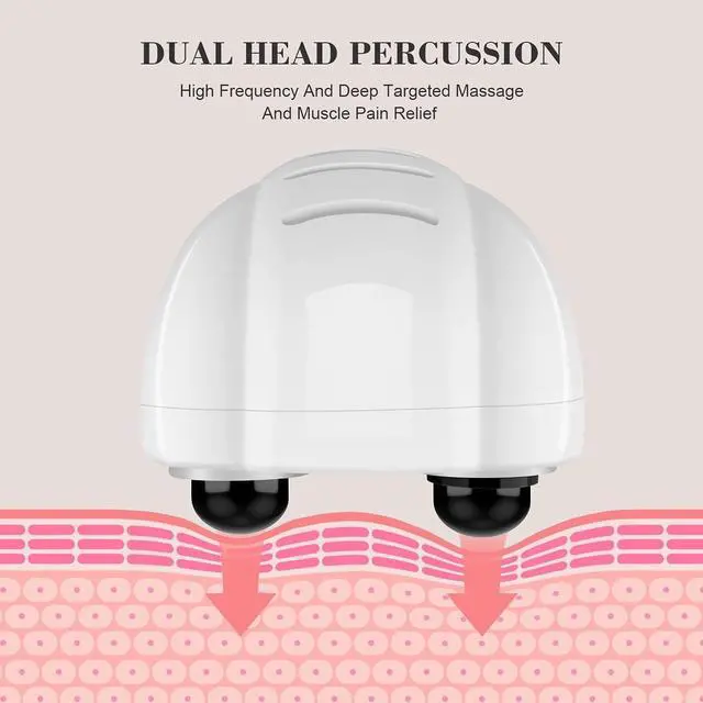 Alt view image 3 of 7 - Handheld Neck Back Massager - Double Head Electric Full Body Massager - Deep Tissue Percussion Massage Hammer for Muscles, Arm, Neck, Shoulder, Back, Leg, Foot (Blue)