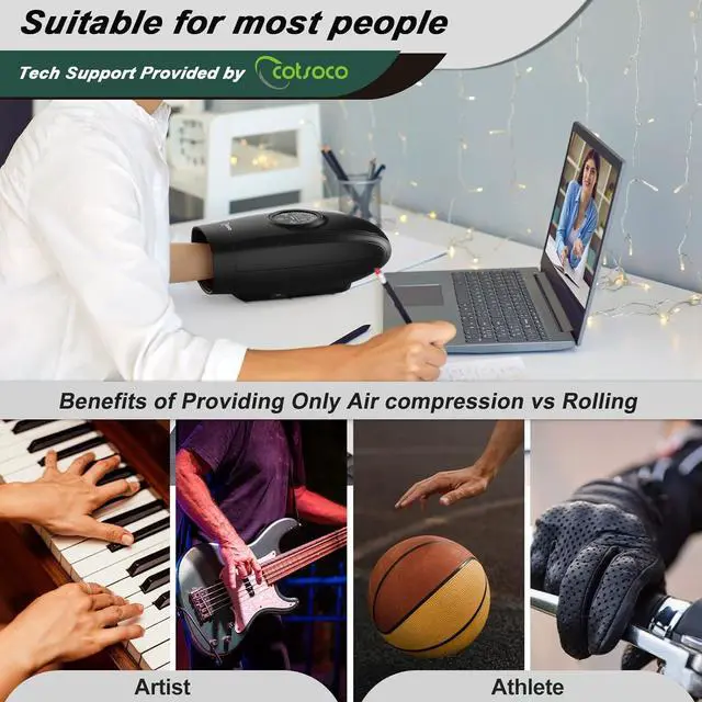 Alt view image 5 of 7 - Cordless Electric Hand Massager for Arthritis and Carpal Tunnel Relief, 6 Levels Hand Therapy with Heat and Compression, Finger and Wrist Massager Machine for Pain Relief