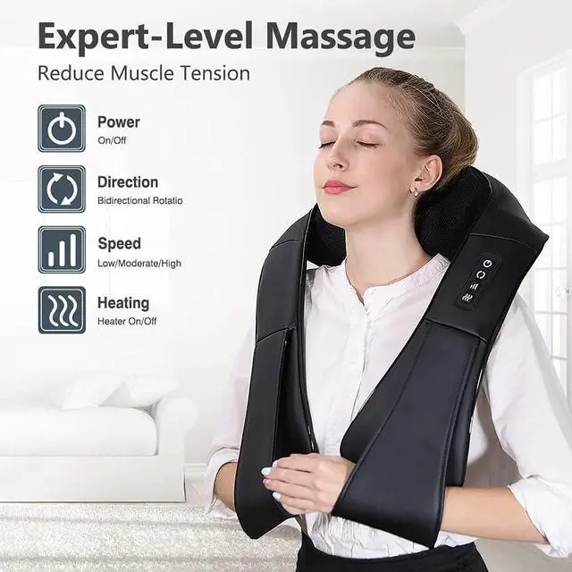 Alt view image 2 of 5 - Neck Massager with Heat, Shiatsu Massager for Neck, Back, Shoulder, Foot and Leg, Deep Tissue 3D Kneading Massager for Relax Muscles at Home and Offie, Comfort Gifts for Women and Men