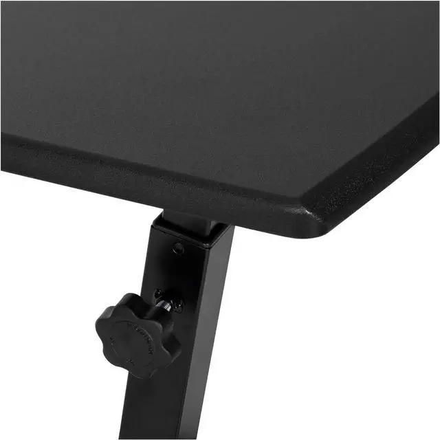 Alt view image 4 of 7 - Classics Airlift Height Adjustable Mobile Rolling Laptop Cart Computer Workstation Desk Table for Home, Office, Classroom, Hospital, w/Wheels, Flat (24") (New Model), Black