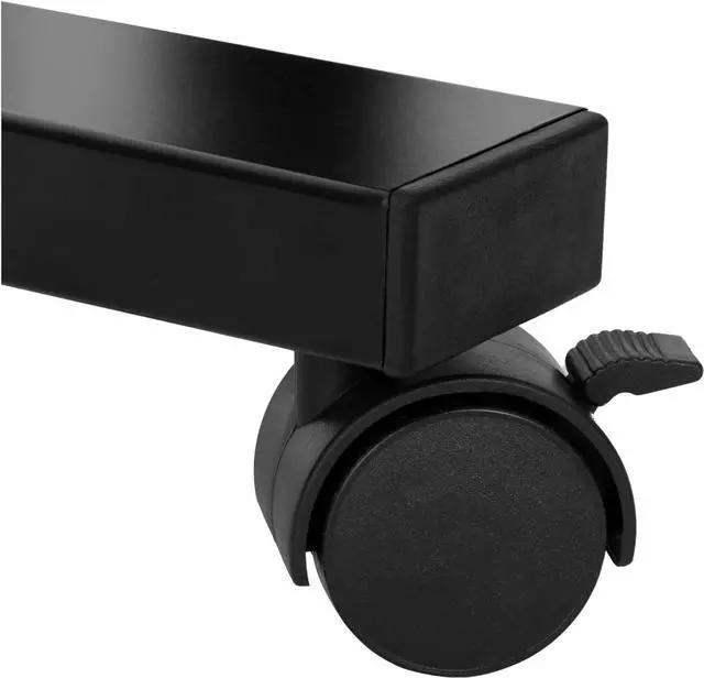 Alt view image 5 of 7 - Classics Airlift Height Adjustable Mobile Rolling Laptop Cart Computer Workstation Desk Table for Home, Office, Classroom, Hospital, w/Wheels, Flat (24") (New Model), Black