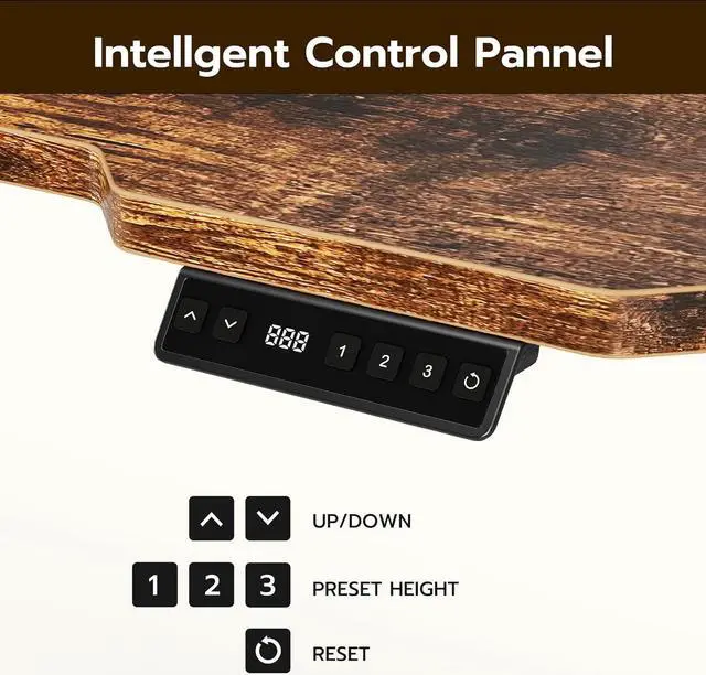 Alt view image 5 of 7 - 59" Reversiable L-Shaped Electric Standing Desk Adjustable Height Gaming Stand Up Corner Desk Sit Stand Home Office Computer Desk with Splice Board,Rustic Brown Top