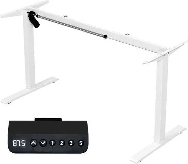 Main image of Electric Standing Computer Desk Frame Height Adjustable, Single Motor Frame Workstation for Home Office, White